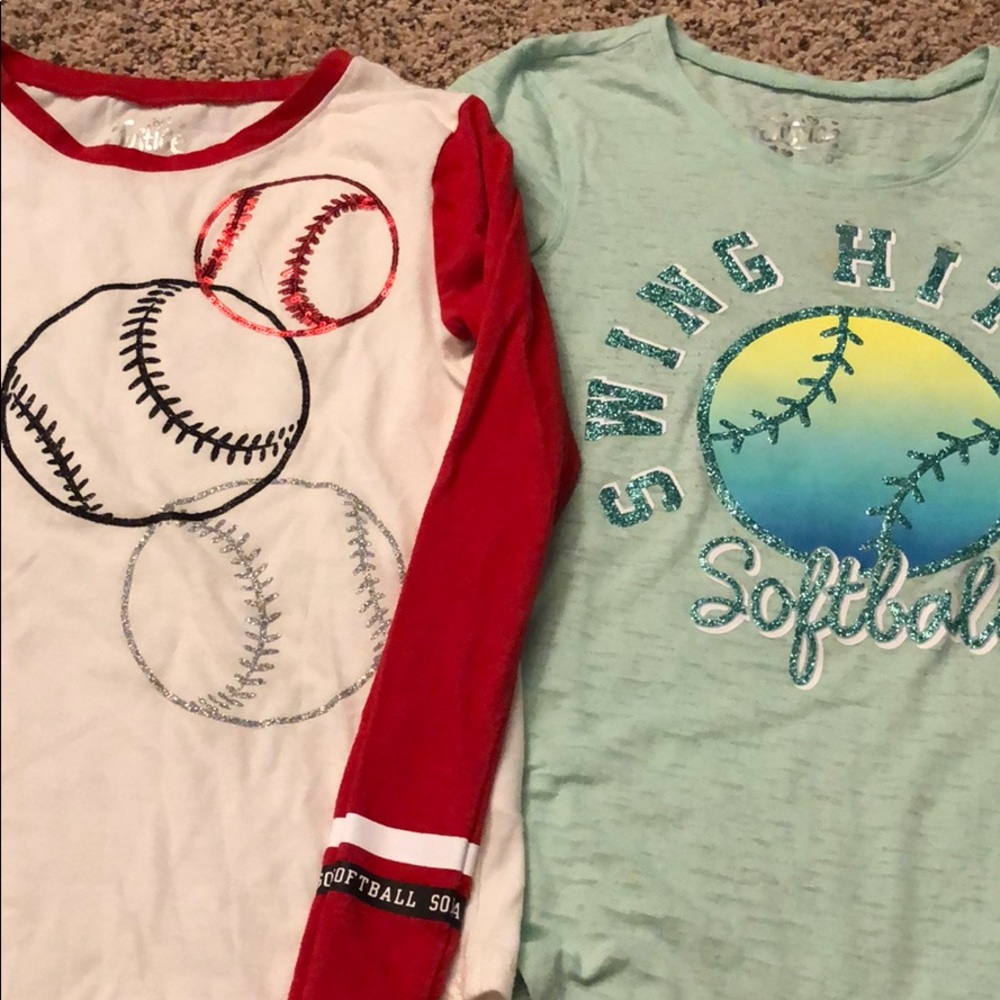 2 justice softball shirts